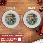 Greek Statue and Books Circle Porcelain Ornament