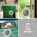 Greek Statue and Books Circle Porcelain Ornament