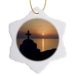 Mykonos Greek Orthodox Church Snowflake Ornament