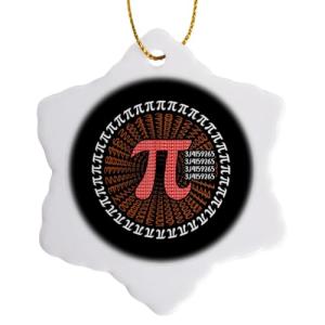 Greek Pi Day Snowflake Ornament - 3 Inch