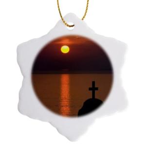 Mykonos Greek Orthodox Church Snowflake Ornament