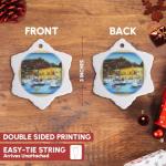 Greek Island Port Snowflake Ornament - 3 Inch