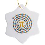 Yellow Greek Letter Pi Snowflake Ornament