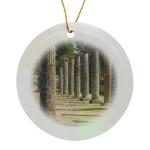 Ancient Greek Ruins Porcelain Circle Ornament