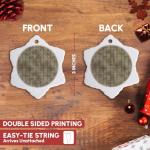 Gold Greek Key Geometric Pattern Snowflake Ornament