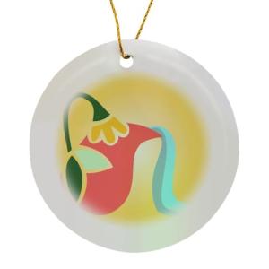 Flowered Greek Pitcher Ornament for Food and Drink