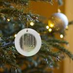 Ancient Greek Ruins Porcelain Circle Ornament