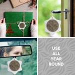 Gold Greek Key Geometric Pattern Snowflake Ornament