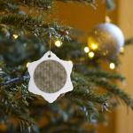 Gold Greek Key Geometric Pattern Snowflake Ornament