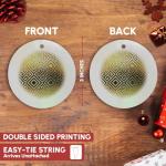 Gold Greek Key Pattern Porcelain Ornament