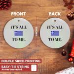 Greek Flag Circle Ornament - "It's All Greek to Me