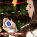 Happy Easter Greek Cross Porcelain Ornament