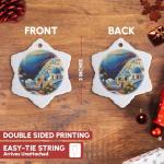 Santorini Sunset Snowflake Ornament - Greece Ocean View