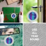 Happy Easter Greek Cross Porcelain Ornament