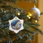 Santorini Sunset Snowflake Ornament - Greece Ocean View