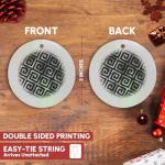 Black and Silver Greek Key Circle Ornament