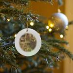 Gold Greek Key Pattern Porcelain Ornament