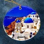 Santorini Porcelain Ornament - Greek Island Souvenir