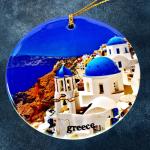 Santorini Porcelain Ornament - Greek Island Souvenir