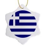 Greek Flag Snowflake Ornament - 3 Inch Souvenir