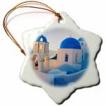 Greek Church Domes Snowflake Porcelain Ornament