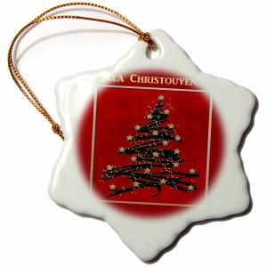 Merry Christmas in Greek Christmas Tree Ornament