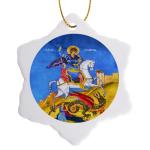 St. George Snowflake Ornament - Greek Church Design