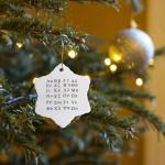 Greek Alphabet Snowflake Porcelain Ornament - 3 Inch