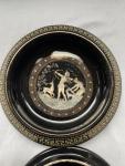 Greek Porcelain Trinket Box with Gold Accents