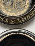Greek Porcelain Trinket Box with Gold Accents