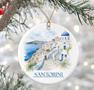 Santorini Blue Ornament - Perfect Gift for Travelers