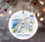 Santorini Blue Ornament - Perfect Gift for Travelers