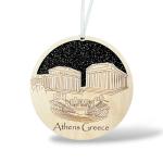 Athens Christmas Ornament – Wooden Greek Souvenir