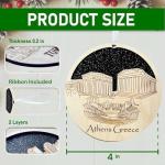 Athens Christmas Ornament – Wooden Greek Souvenir