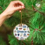 Colorful Greek Symbols Christmas Ornament for Home