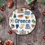 Colorful Greek Symbols Christmas Ornament for Home