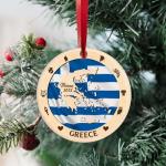 Greek Flag Ceramic Ornament for Christmas Tree