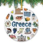 Colorful Greek Symbols Christmas Ornament for Home