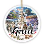 Greek Landmarks and Cultural Souvenir Ornament