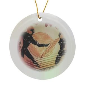 Painted Ancient Greek Amphora Porcelain Ornament