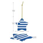 Greek Flag Star-Shaped Ceramic Christmas Ornament