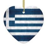 Personalized Greek Flag Heart Christmas Ornament