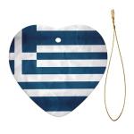 Personalized Greek Flag Heart Christmas Ornament