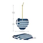 Personalized Greek Flag Heart Christmas Ornament
