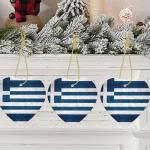 Personalized Greek Flag Heart Christmas Ornament