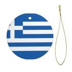 Greek Flag Ceramic Christmas Tree Ornaments