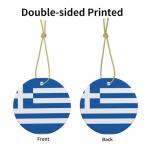 Greek Flag Ceramic Christmas Tree Ornaments