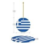 Greek Flag Ceramic Christmas Tree Ornaments
