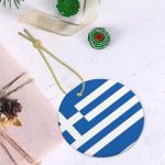 Greek Flag Ceramic Christmas Tree Ornaments