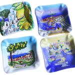 Hand-Painted Aegean Sea Ceramic Ashtray Jewelry Tray